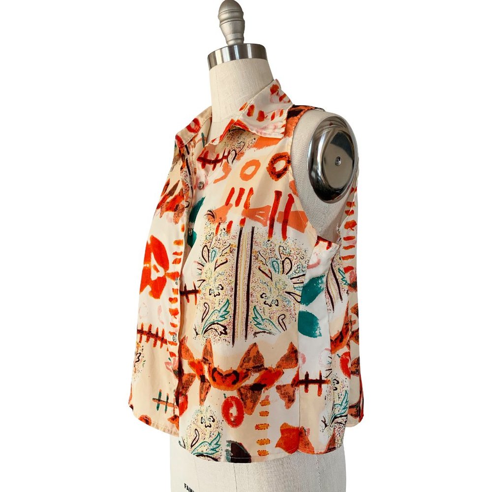 Sleeveless satin tent top